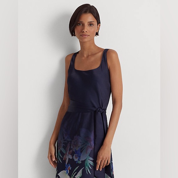 NEW L.Ralph Lauren Floral Charmeuse Dress, Size 6, New w/Tag Retail $225 , €229 - Picture 3 of 8